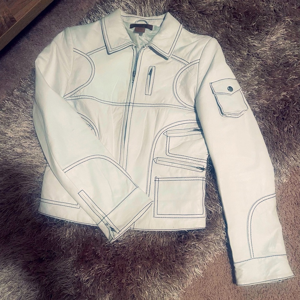 Arden B Vintage Leather Moto Jacket